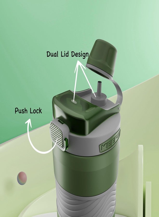 SENS Hydra Dual Stainless Steel Water Bottle Hot or Cold up to 24 Hours | Leak Proof | BPA Free | Eco-Friendly | School & Office| Adult & Kids | 800 ml |Lagoon - Image 5